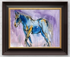 Blaues Pferd Gemälde Original