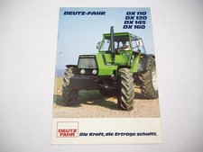 Deutz Fahr DX 110 120 145 160 Schlepper Prospekt mit technischen Daten 1970/80er