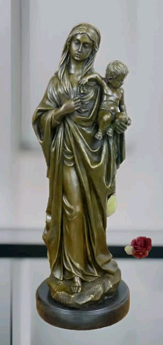 Bronzefigur maria mit jesus - bronzefigur,