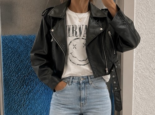 Zara damen bikerjacke leder - bikerjacke,