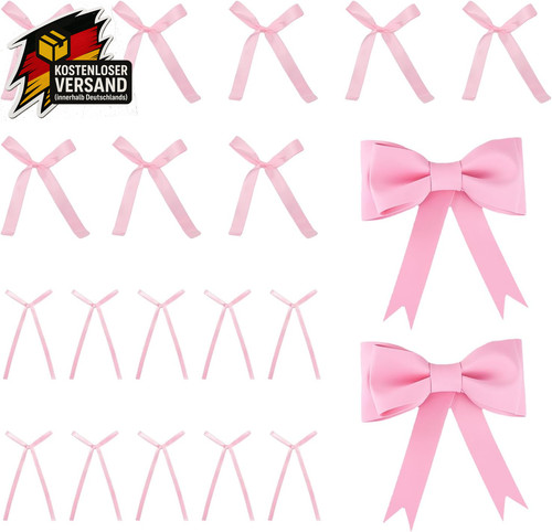 Tortendeko schleifen rosa set - tortendeko,