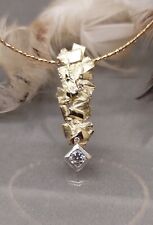 Collier Anhänger Gelb Gold 750 - Moissanit + Diamant  edel - zeitlos - KioDesign