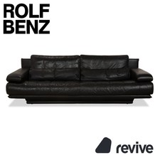 Rolf Benz 6500 Leder Dreisitzer Schwarz Sofa Couch manuelle Funktion