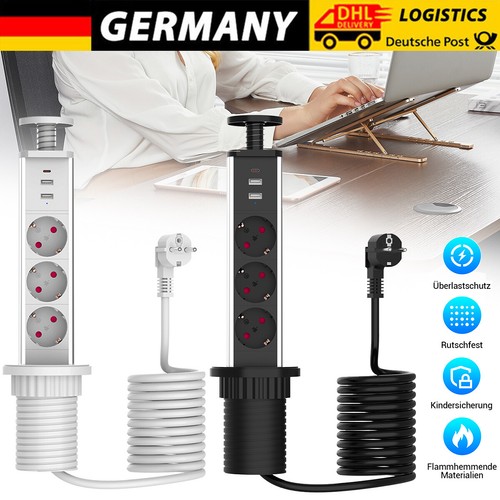 Fach einbausteckdose tisch - 3-fach,