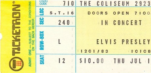 Elvis presley concert ticket - presley,
