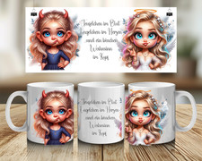 Keramik Tasse mit Engel Motiv – Geschenkidee für Frauen, Familie & Kollegen