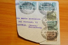 Indien Briefstück mit Marken