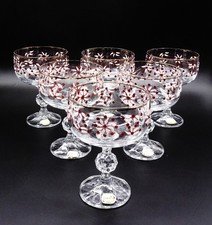 6 Sektschalen - Sektgläser - Bohemia - Goldrand - Dekor