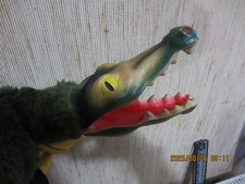 Handpuppe   Krokodil Holzkopf handgeschnitzt - Kersa Micha Künstlerpuppen