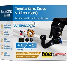 ANHÄNGERKUPPLUNG vert. abnehmbar passt für Toyota Yaris Cross 21-23 +E-Satz ABE
