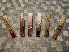 (02715) Krawattenklammer / Krawattennadel - 6 versch. - goldfarben - tolle Optik