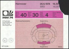 WM 1974 TICKET zwischen
