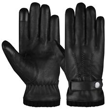 Echte Lederhandschuhe Fleece Gefüttert weich/bequem Herren Winter handschuhe, HB