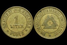 BIERMARKE: "1 Liter". NUR FÜR ANGEHÖRIGE DER BRAUEREI HUMBSER - FÜRTH / BAYERN.