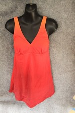 TANKINI OBERTEIL TOP GRÖSSE 36 C ROT ORANGE FARBVERLAUF SCHAUMSTOFFKÖRBCHEN LANG