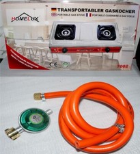 CAGS214-S Edelstahl Gas Kochplatte 2 Brenner Campingkocher Gasherd Piezo Zündung