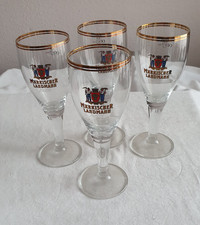 4 x altes Bierglas Märkischer Landmann Sammler Glas mit Aufdruck & Goldrand