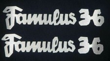 2x Famulus 36 Schriftzug Typenschild aus Edelstahl Schild Traktor Schlepper