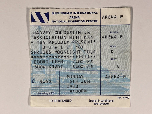 David bowie ticket - ticket, serious