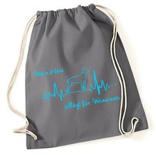 WEIMARANER TURNBEUTEL HEARTBEAT EKG by SIVIWONDER