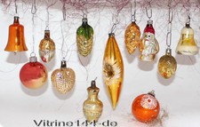 Konvolut 10 alte Glasornamente CHRISTBAUMSCHMUCK>Herz,Glocke,Nuss,Nikolaus   #41