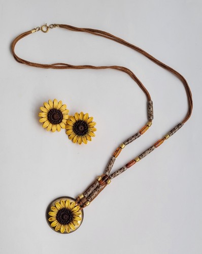 Vintage schmuckset sonnenblume - vintage,