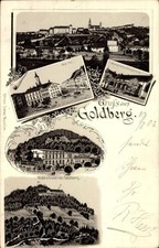 Litho Złotoryja Goldberg Schlesien, Waldschloss, Markt, Totalansicht - 10890189