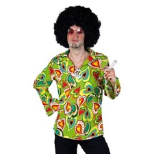 70s Jahre Männer-Hemd M 48-50 Outfit Hippie Hemd Männer Schlager Move Kostüm