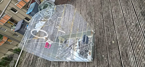 Vogelkäfig metall silber grau - vogelkäfig,