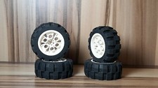Lego Technic 4 Räder Reifen Rad mit Felgen weiß 20 x 30 191121W