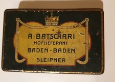 Blechdose A. Batschari  Hoflieferant Baden-Baden Zigaretten alt 