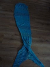 Meerjungfrau Strickdecke türkis Ca.2,40m