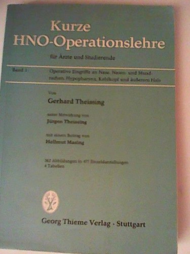 Kurze hno operationslehre für - hno-operationslehre,