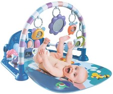 4 in 1 Spielmatte mit Spielbogen mit Geräuschen, Musik, Erlebnisdecke mit Klavie