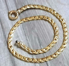 Flachpanzerkette Goldkette 750 Italien Vicenza Federring mit Lapislazuli 35 G