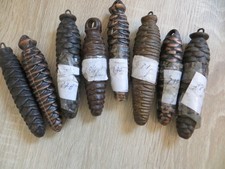  8 Zapfengewichte Gewichte (Konvolut ) für Schwarzwalduhr Kuckucksuhr . Alt