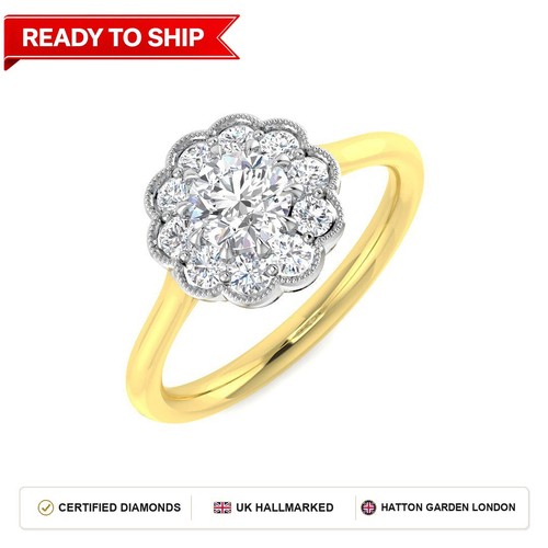 Cluster verlobungsring 80 - cluster-verlobungsring, 0,80