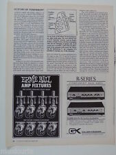 retro magazine advert 1982 ERNIE BALL / gallien kruger
