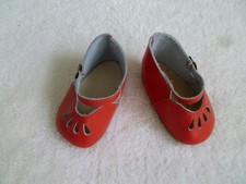 Puppenkleidung alt antik "A" Käthe Kruse Puppenschuhe Größe 8 rot unbespielt