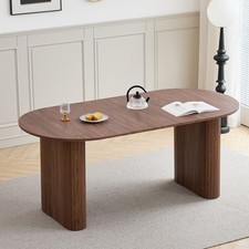 Esstisch Konferenztisch, oval, Dichteplatte, schön und langlebig, dunkelbraun