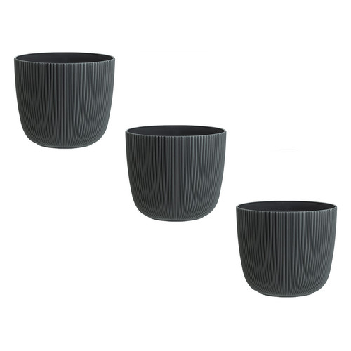 Anthrazit pflanztopf rund - 3x,