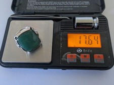 Silberring Aventurin Edelstein Ring 835 Silber 21,3mm  