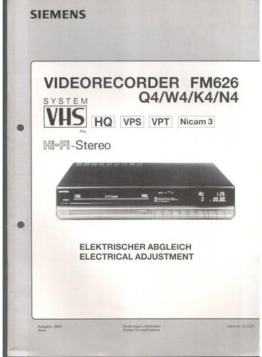 Siemens videorecorder fm626 - siemens,