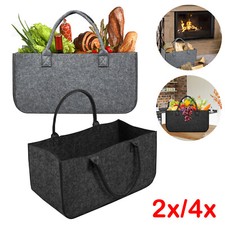 2x/4x Einkaufstasche Filz Kaminholz Tragetasche Korb Zeitungstasche Shopper Bag