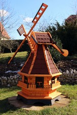 1,30 m große Windmühle für Garten, Windmühlen mit Solar weiß oder bunt Typ 18