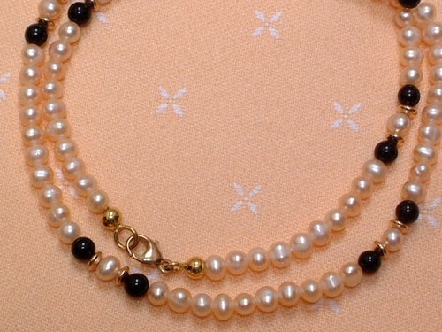Feine zarte perlenkette mit - zarte,