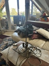 Alter Lampenfuss 60ziger ? Aluminium 59 cm hoch unterer Teller 20 breit 