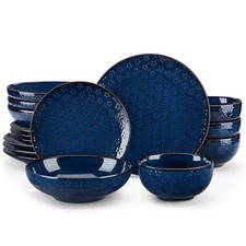 Geschirr set steingut blau - set,