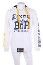 BOXEUR DE RUES Kapuzen-Pullover Logo Print XXL weiß dunkelblau