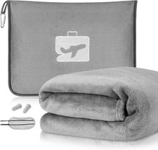 Flintronic Reisedecke Kissen 2 in 1, 155 x 130 cm Weiche Flugzeugdecke